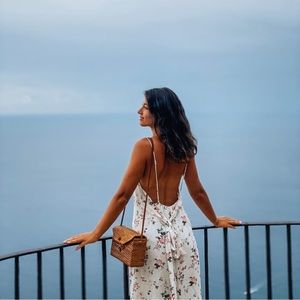 8 REFORMATION Backless Floral Dress